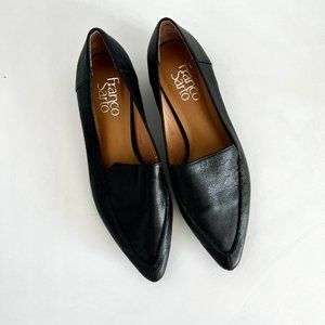 Franco Sarto Starland Black Leather Loafers, Sz 6.5